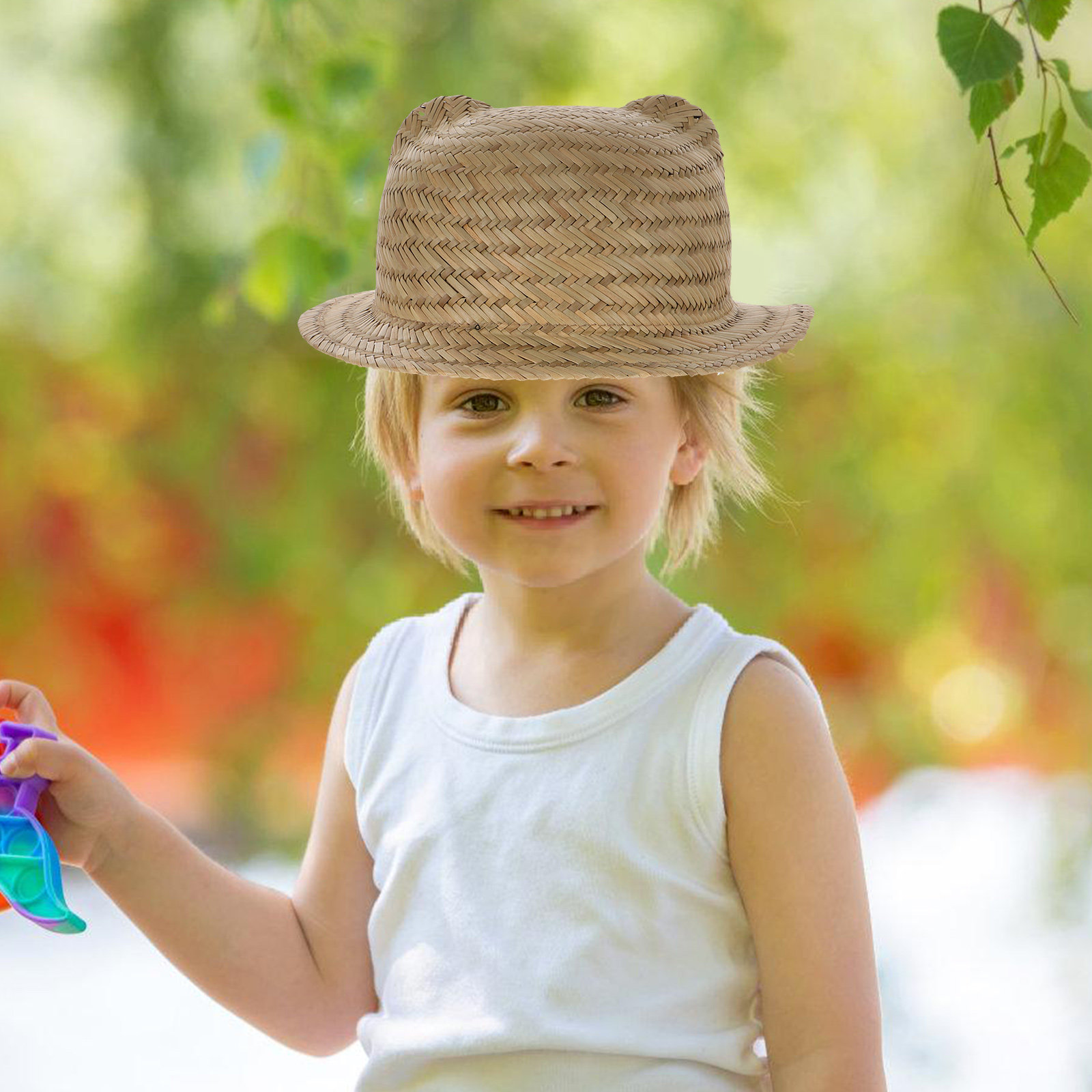 Sun Hat Wide Brim - Cappello di Paglia per Bambini con