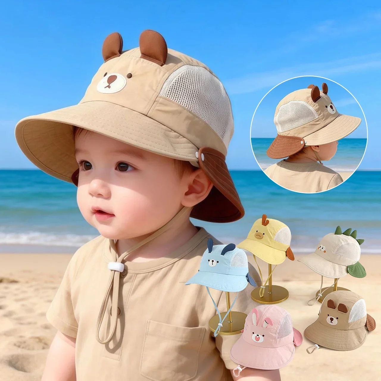 Sun Hat Wide Brim - Cappello da Sole per Bambini con