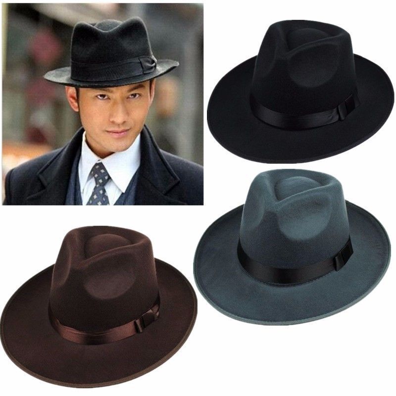 Fedora Hat Wool - Cappelli da cowboy occidentali in feltro