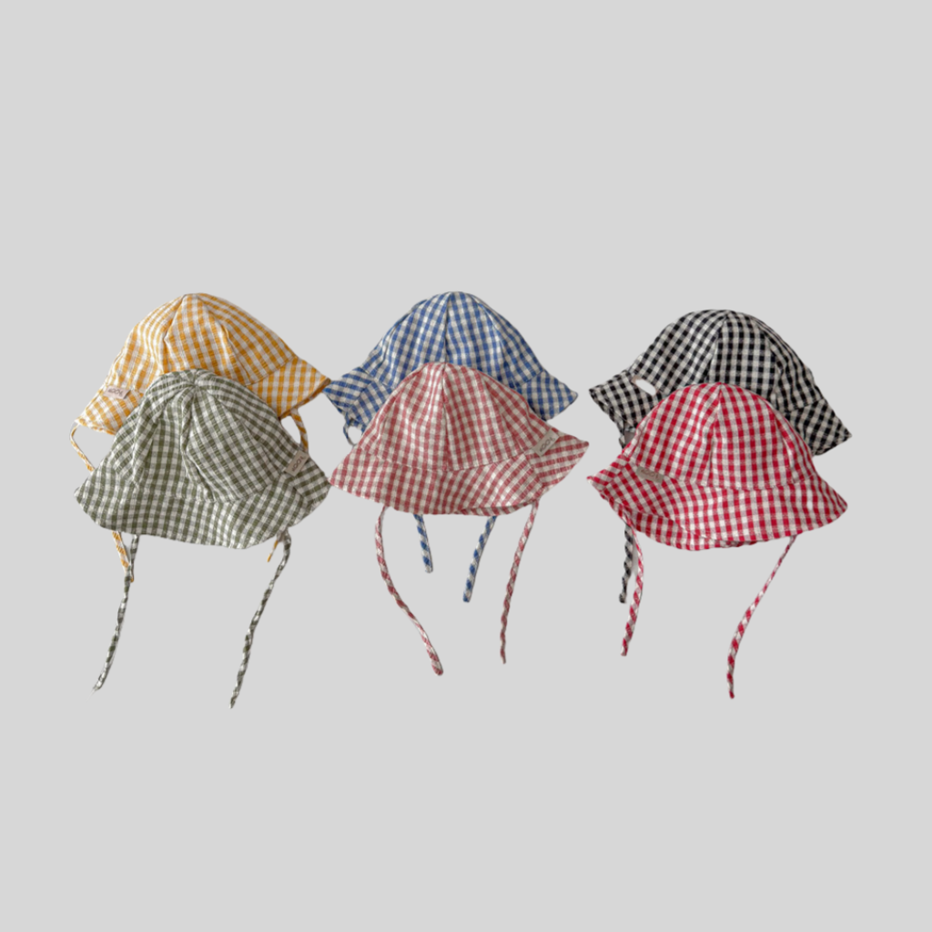 Sun Hat Wide Brim - Cappello da pescatore per bambino scozzese