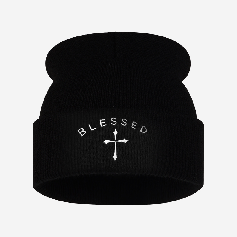 Berretto Ricamato con Croce, C - Beanie Cuffed Knit recensione e prezzo